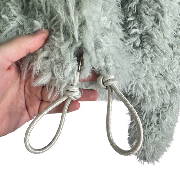 FREE PEOPLE FP ONE ZURI Parka Fuzzy Faux Fur Jacket Hoodie Coat Mint M - Picture 5 of 13